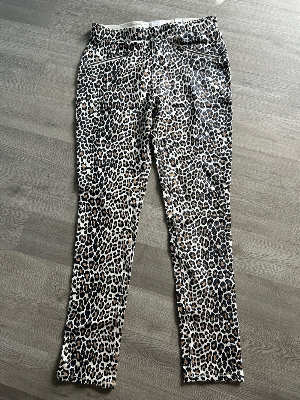NWT The Children's Place Girls Glittery Leopard Print Jeggings - Size 16